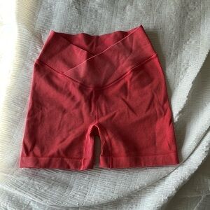 cross over pink biker shorts